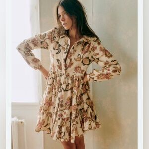 Sezane Himelda Tiered Mini Babydoll Dress in Merveille Print - Size 6